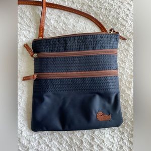 Dooney & Bourke Navy Blue Nylon Triple Zip Crossbody